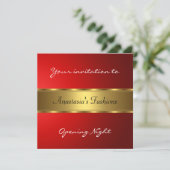 Uitnodigen tot openen Night Red Gold Kaart (Staand voorkant)