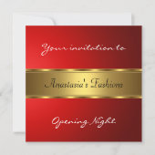 Uitnodigen tot openen Night Red Gold Kaart (Voorkant)