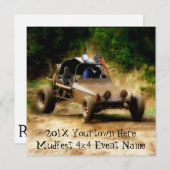 Uitnodigen voor Mudfest vuile Dunebuggy 4x4 racing Kaart (Voorkant / Achterkant)