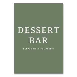 Uitnodigend Olijfgroen Minimalistisch Dessertbar B Kaart