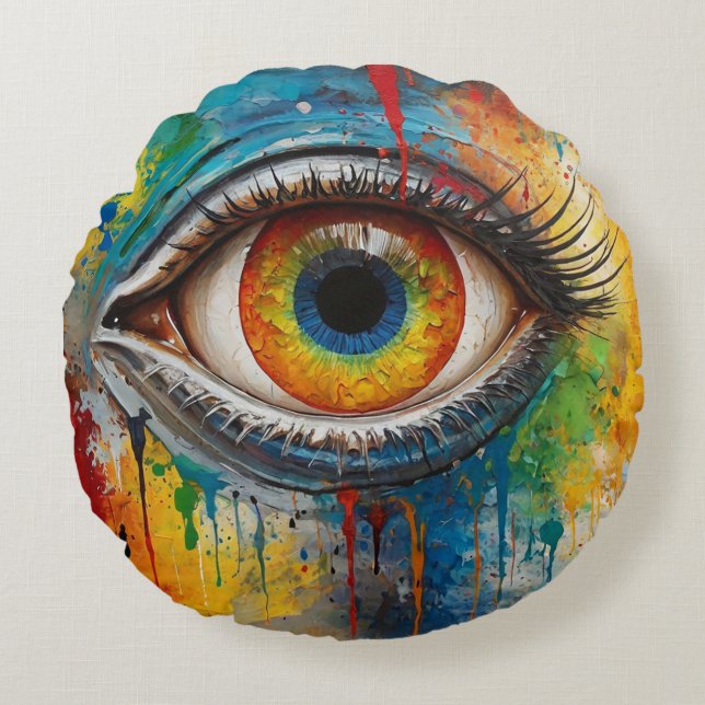 uitnodigend oog rond kussen (Voorkant)