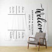 Uitnodigend trouwfotohokje achtergrondbanner wandkleed (In Situ (horizontaal))