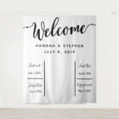 Uitnodigend trouwfotohokje achtergrondbanner wandkleed (Voorkant)