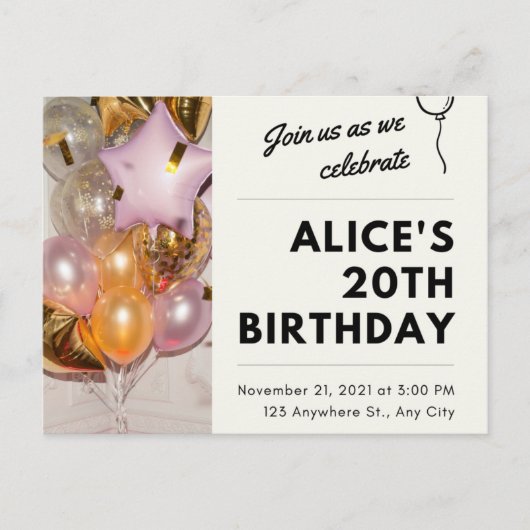 Uitnodiging 🥳 🎉 🎂 (Voorkant)