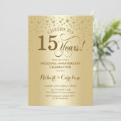 Uitnodiging 15-jarig jubileum goud (Staand voorkant)