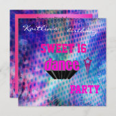 Uitnodiging 16e verjaardag Muziekdanpartij (Voorkant / Achterkant)