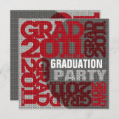 Uitnodiging 2011 Red 3 van de Graduation Party (Voorkant / Achterkant)