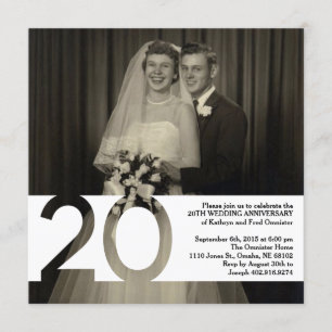 Uitnodiging 20-jarig huwelijksjubileum 5,25 x 5,25