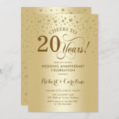 Uitnodiging 20-jarig jubileum goud (Voorkant / Achterkant)