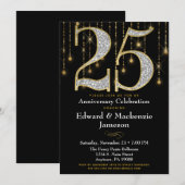 Uitnodiging 25-jarig jubileum Zwart Goud Diamanten (Voorkant / Achterkant)