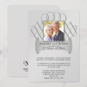 Uitnodiging 25-jarig zilveren bruiloft jubileumfee (Voorkant / Achterkant)