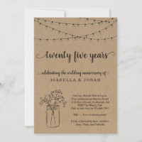 Uitnodiging 25e bruiloft Jubileum Partij