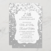Uitnodiging - 25e trouwdag Vonken Zilver (Voorkant / Achterkant)