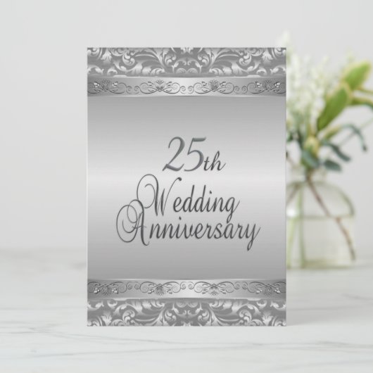 Uitnodiging 25e trouwjubileum (Staand voorkant)