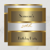 Uitnodiging 30e verjaardag Pink White Gold (Voorkant / Achterkant)