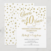 Uitnodiging 40-jarig huwelijksjubileum - Goud & Wi (Voorkant / Achterkant)