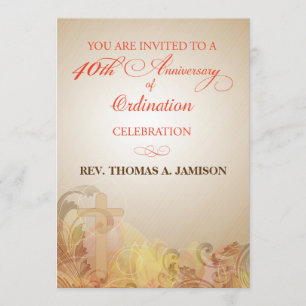 Uitnodiging, 40e Jubileum van Ordinatie Zegen Kaart