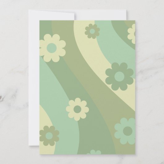 Uitnodiging - 40e verjaardag - retro sage groen (Achterkant)