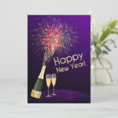 Uitnodiging 4 van de partij van New Year's Eve Fir (Staand voorkant)