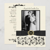 Uitnodiging 50e trouwdag - Ivoorkleurig (Voorkant / Achterkant)