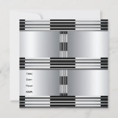 Uitnodiging 50e verjaardag Art Deco Black Chrome (Achterkant)