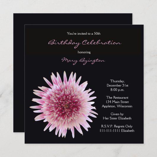 Uitnodiging 50e verjaardag van de geboorte van de (Voorkant / Achterkant)