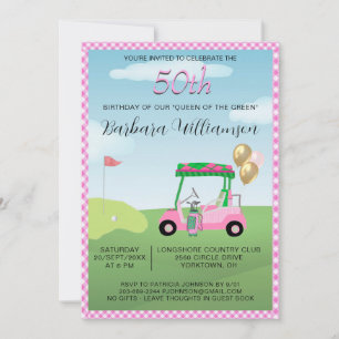 Uitnodiging 50e verjaardagsfeest Damesgolfer Thema