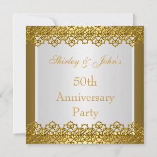 Uitnodiging 50ste huwelijksjubileumfeest Goud