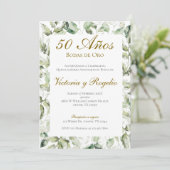Uitnodiging 50ste huwelijksverjaardag (Staand voorkant)