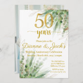 Uitnodiging 50ste huwelijksverjaardag (Voorkant / Achterkant)