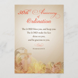 Uitnodiging, 50ste Jubileum van Ordinatie Zegen Kaart