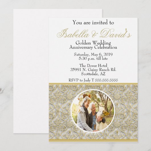 Uitnodiging 50ste trouwdag (Voorkant / Achterkant)