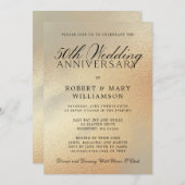 Uitnodiging 50ste trouwdag jubileum Goud Glitters (Voorkant / Achterkant)