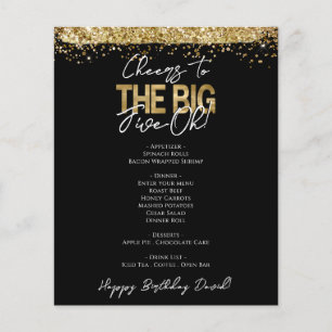 Uitnodiging 50ste Verjaardag Big Five-oh Feestmenu Flyer