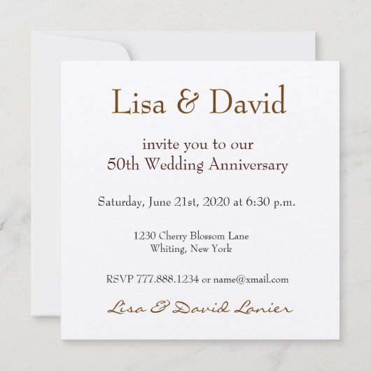 Uitnodiging 50ste verjaardag - CHOCOLADE (Achterkant)