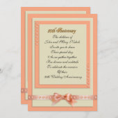 Uitnodiging 50ste verjaardag perzik- en crèmekleur (Voorkant / Achterkant)