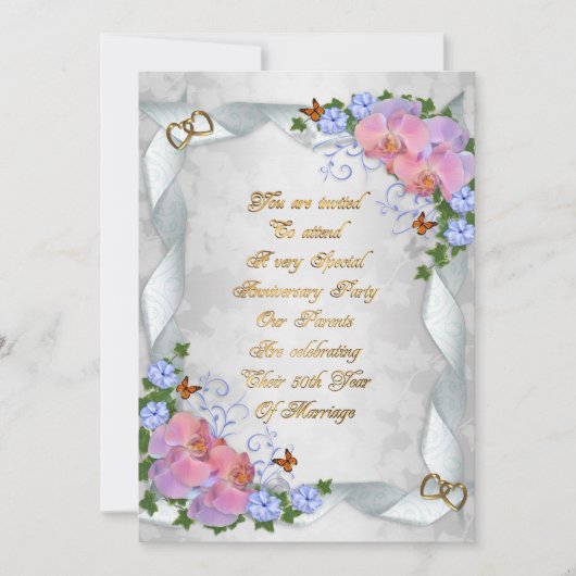 Uitnodiging 50ste verjaardag voor ouders (Voorkant)