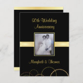 Uitnodiging 50ste verjaardagsfeest - Foto optionee (Voorkant / Achterkant)