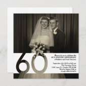 Uitnodiging 60-jarig huwelijksjubileum 5,25 x 5,25 (Voorkant / Achterkant)
