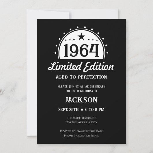 Uitnodiging 60e verjaardag Limited Edition (Voorkant)