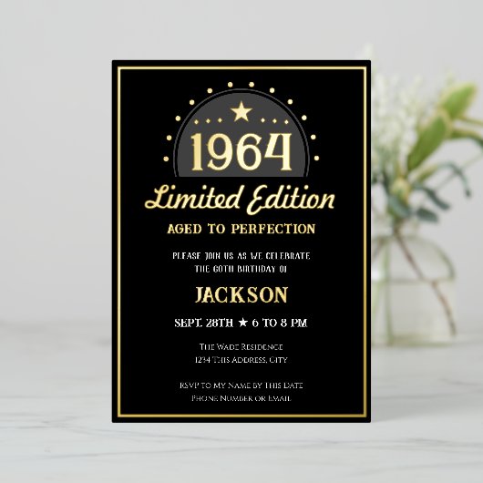 Uitnodiging 60e verjaardag Limited Edition (Staand Voorkant)