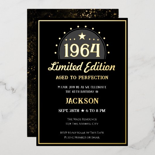 Uitnodiging 60e verjaardag Limited Edition (Voorkant / Achterkant)