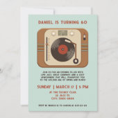 Uitnodiging 60ste verjaardag met retro vinylplaat (Voorkant)