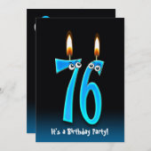 Uitnodiging 76ste verjaardagsfeest (Voorkant / Achterkant)