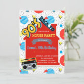 Uitnodiging 90s House Feest (Staand voorkant)
