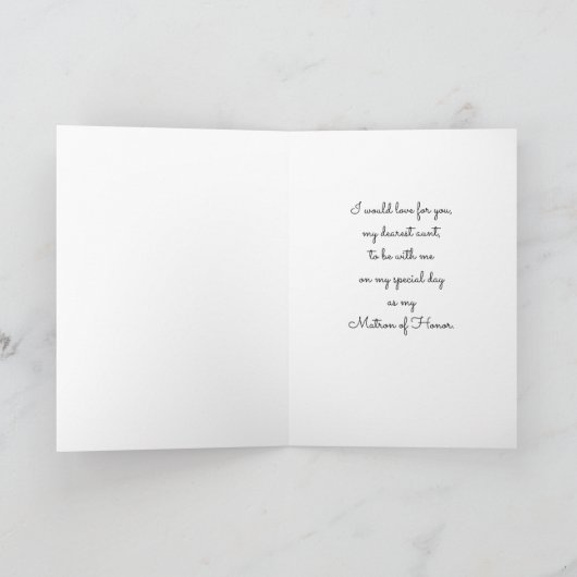 Uitnodiging aan tante om getuige te zijn (Binnen)