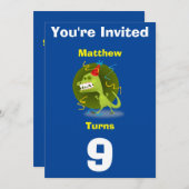 Uitnodiging Aangepaste Dinosaurus- Verjaardag-voeg (Voorkant / Achterkant)