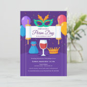 Uitnodiging/Aankondiging Purim-viering Kaart (Staand voorkant)