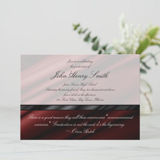 Uitnodiging/aankondiging van het Afstuderen van ro Kaart (Staand voorkant)