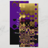 Uitnodiging Abstract Goud Paarse Zwart (Voorkant / Achterkant)